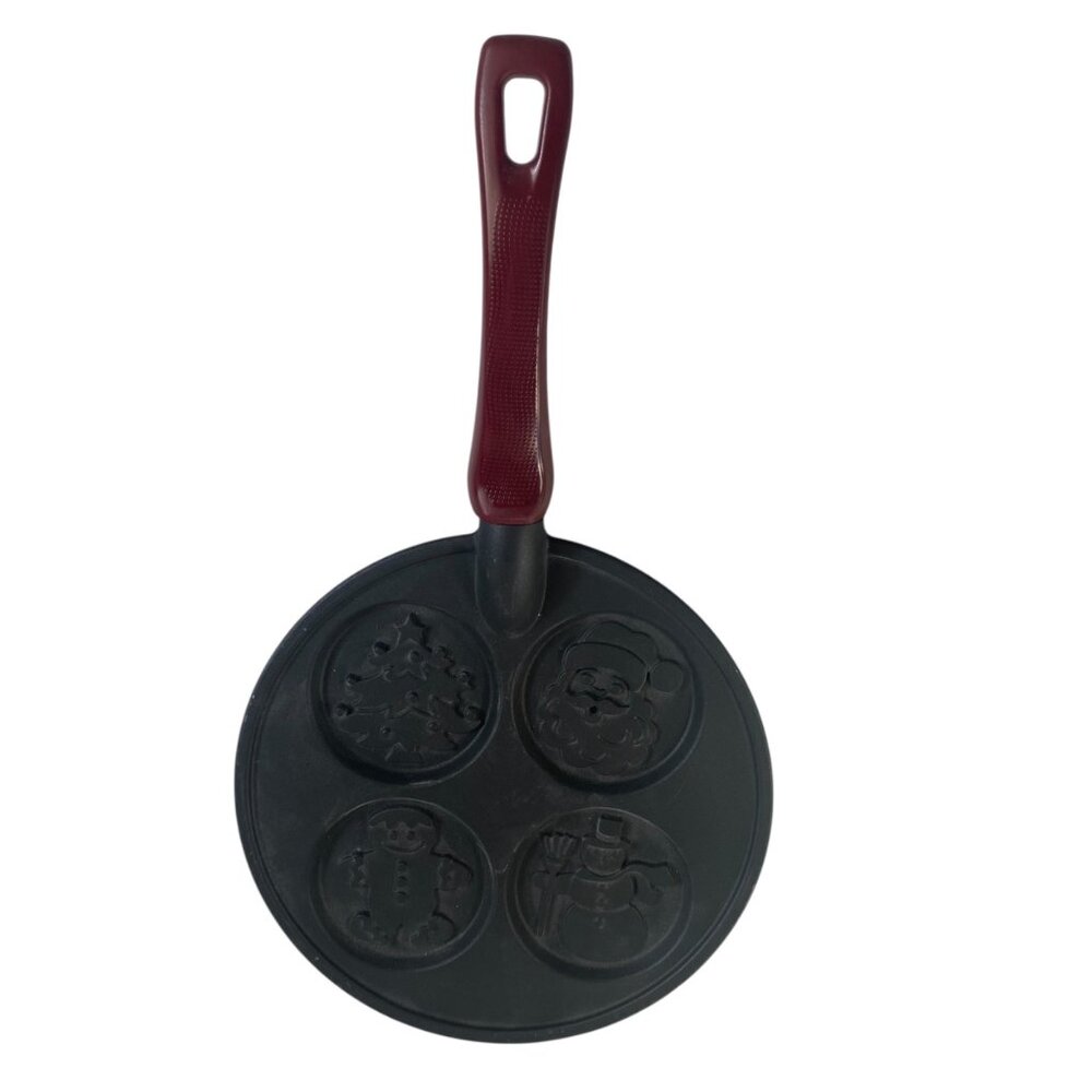 Nordic Ware Christmas Morning Holiday Silver‎ Dollar Pancake Pan Santa Nonstick